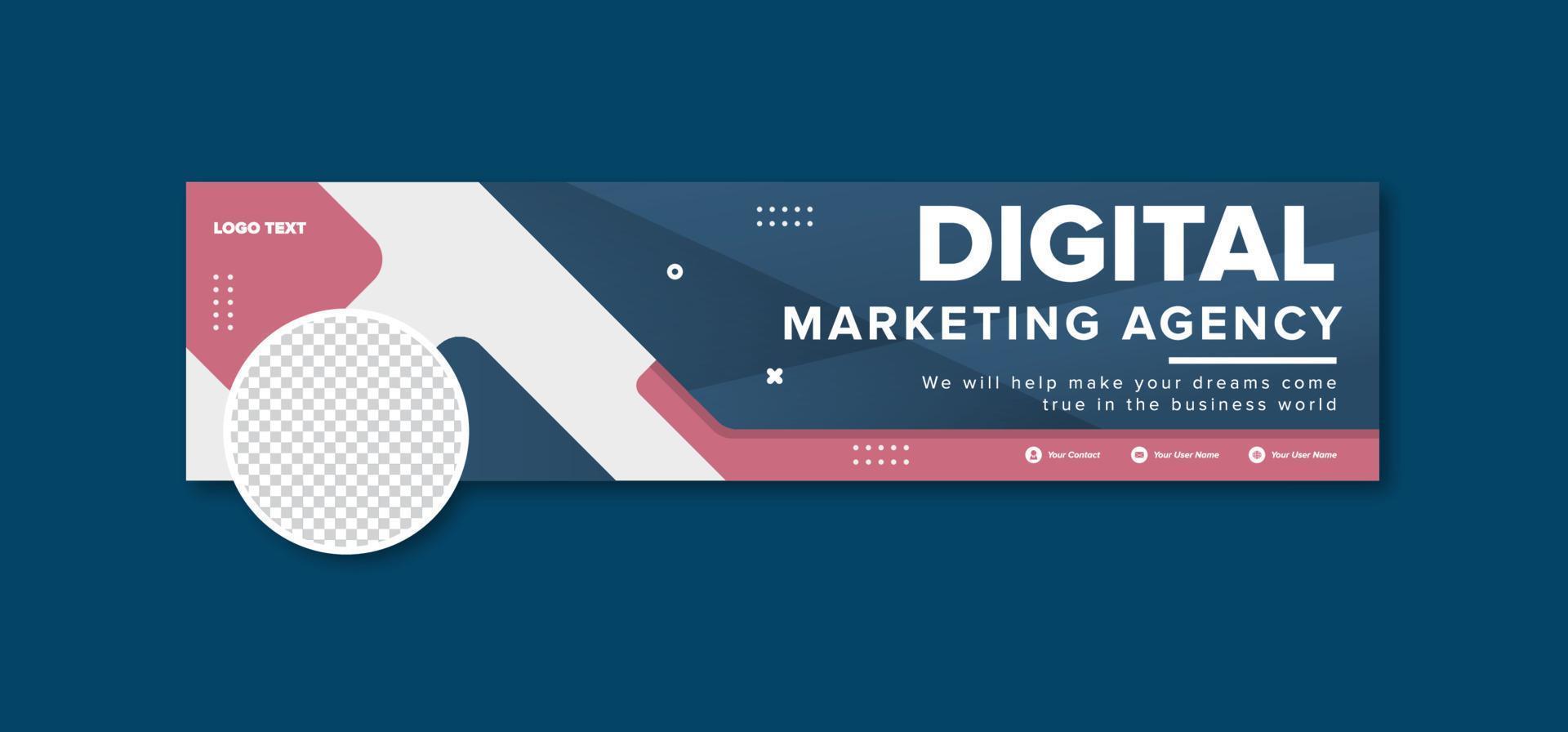 banner design marketing digital capa de mídia social vetor