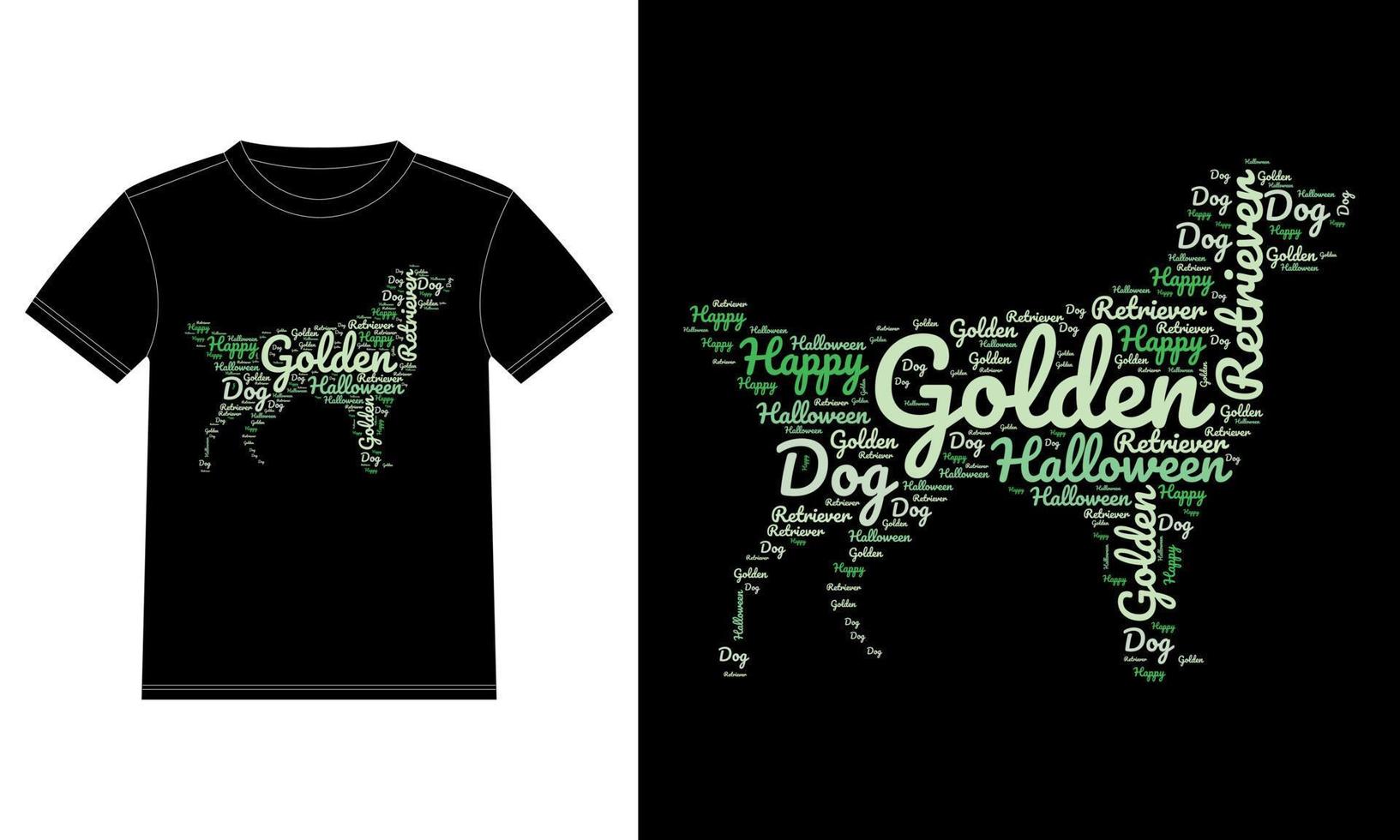 camiseta de tipografia de feliz dia das bruxas de cachorro golden retriever vetor