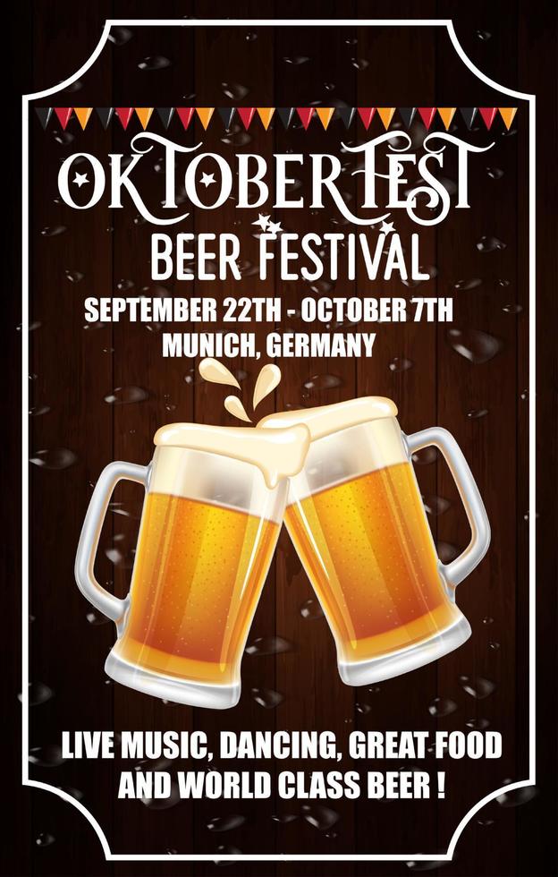 panfleto do festival de cerveja oktoberfest vetor