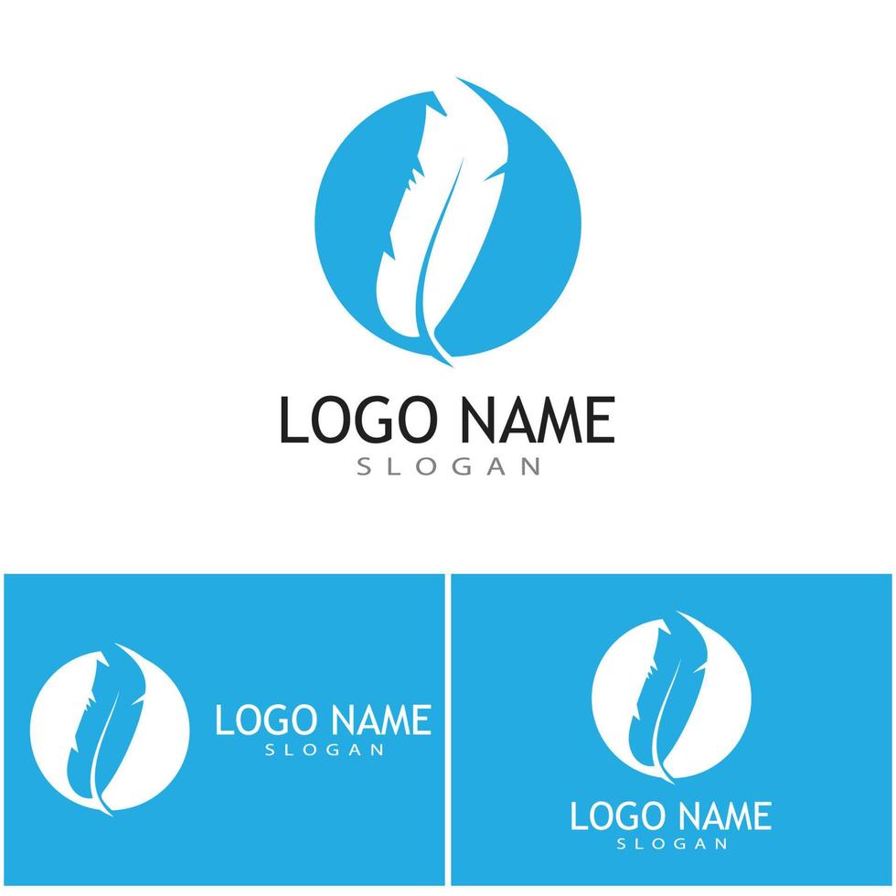 design de modelo de vetor de logotipo de ilustração de penas