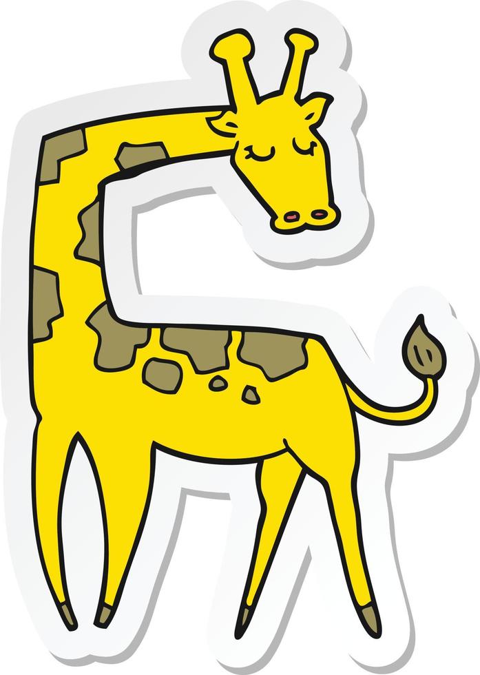 adesivo de uma girafa de desenho animado vetor