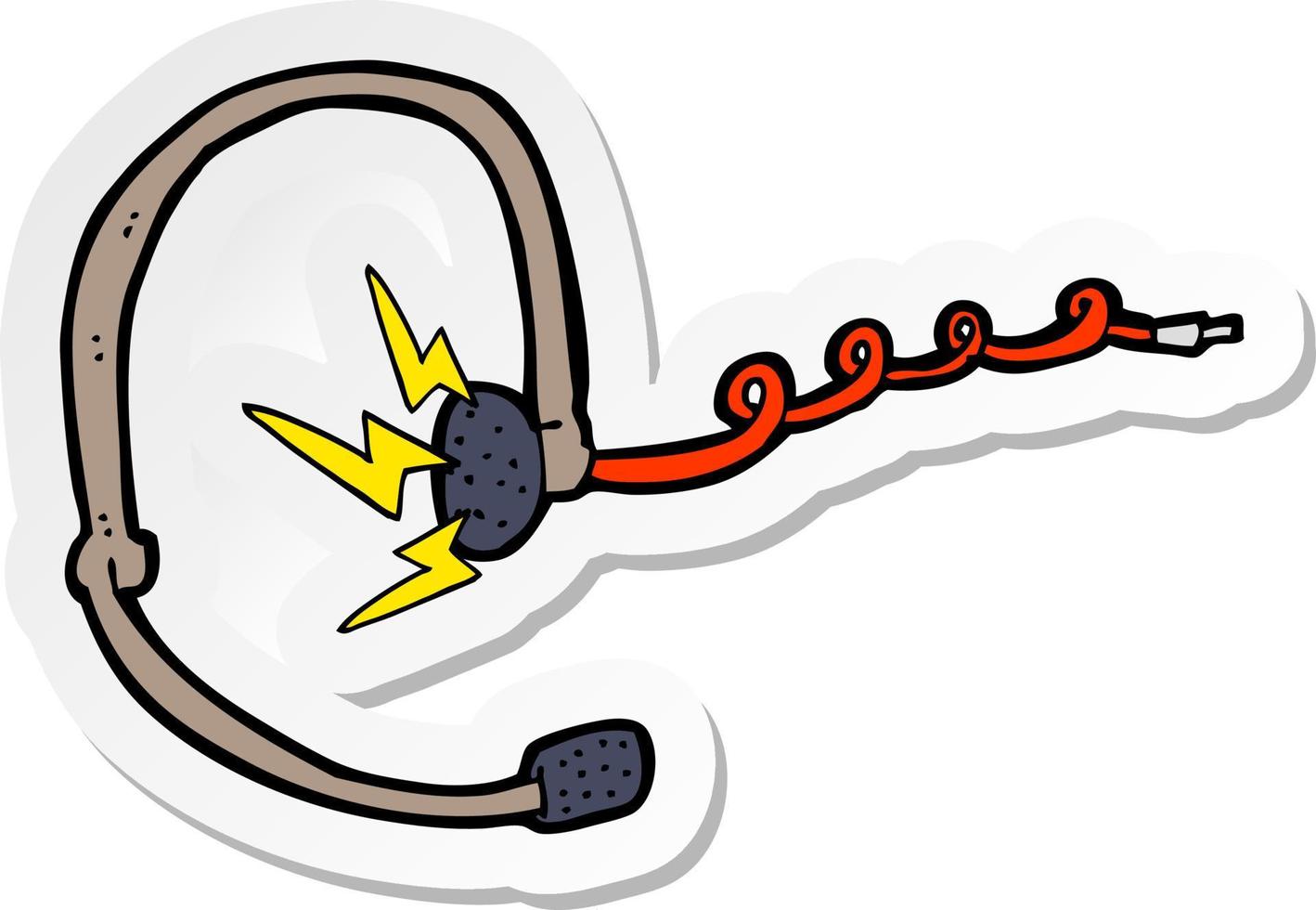 adesivo de um fone de ouvido de call center de desenho animado vetor