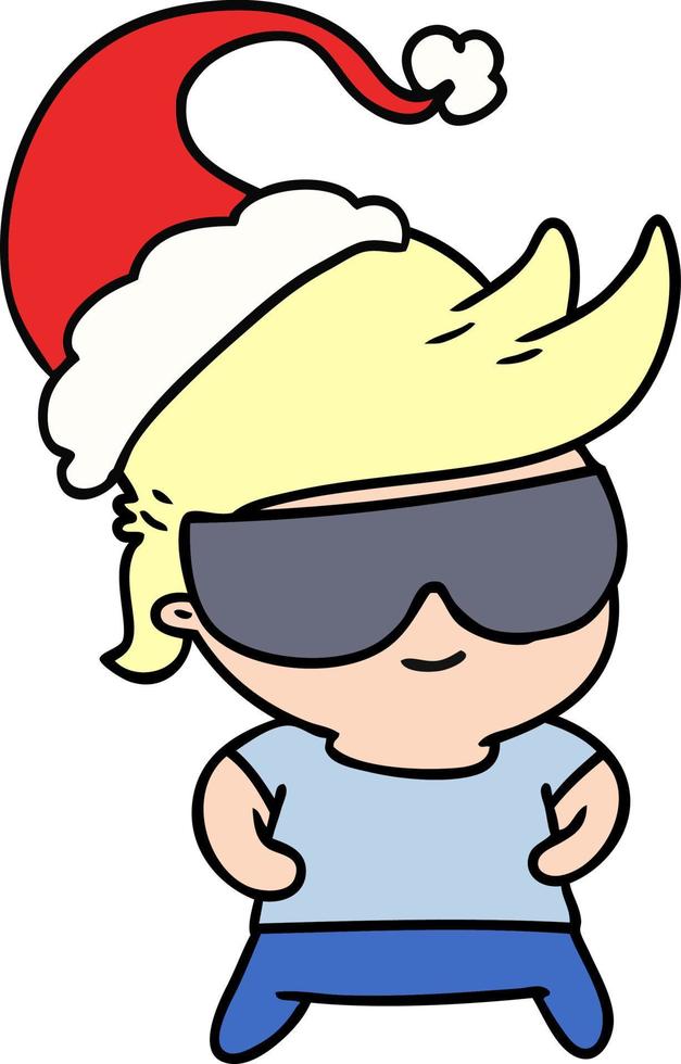 desenho de natal do menino kawaii vetor