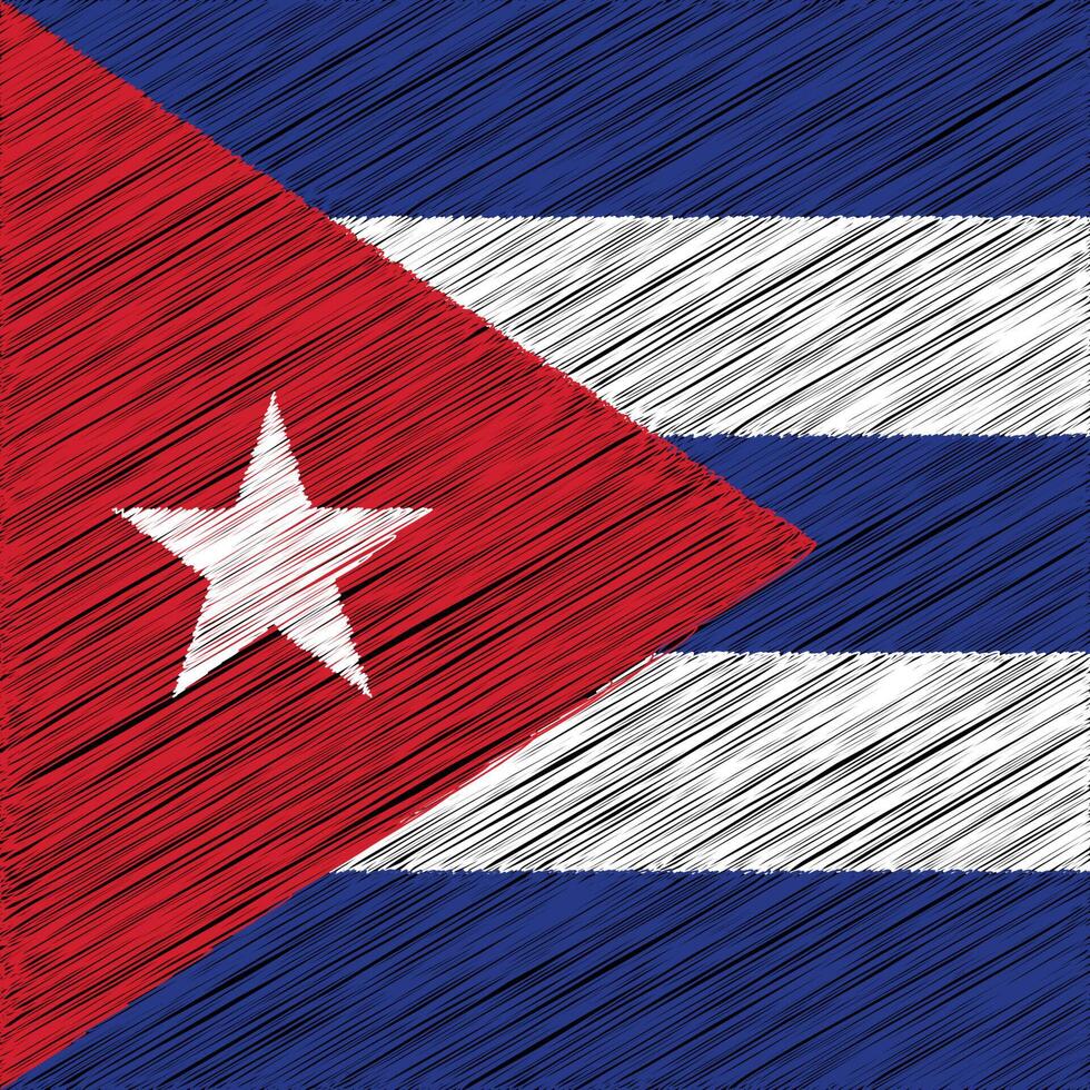 dia da independência de cuba 10 de outubro, design de bandeira quadrada vetor