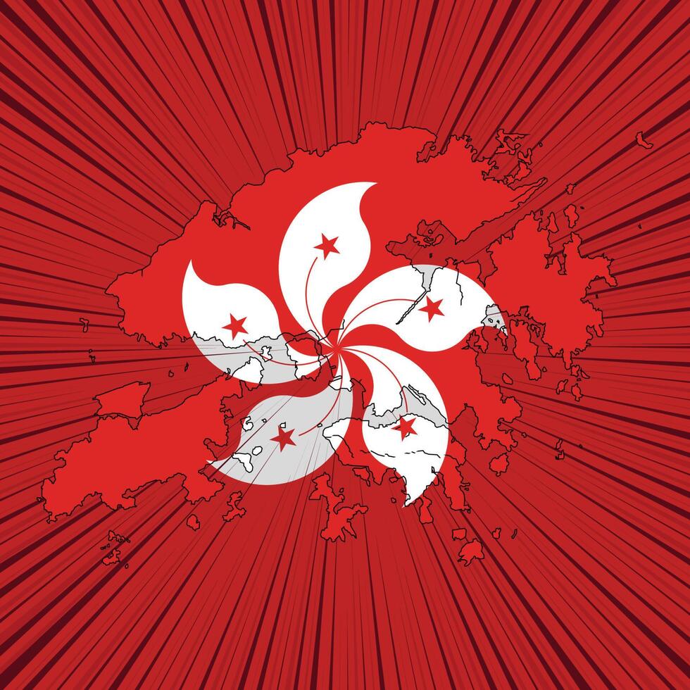 design de mapa do dia da independência de hong kong vetor