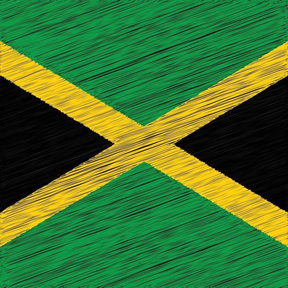 dia da independência da jamaica 6 de agosto, design de bandeira quadrada vetor