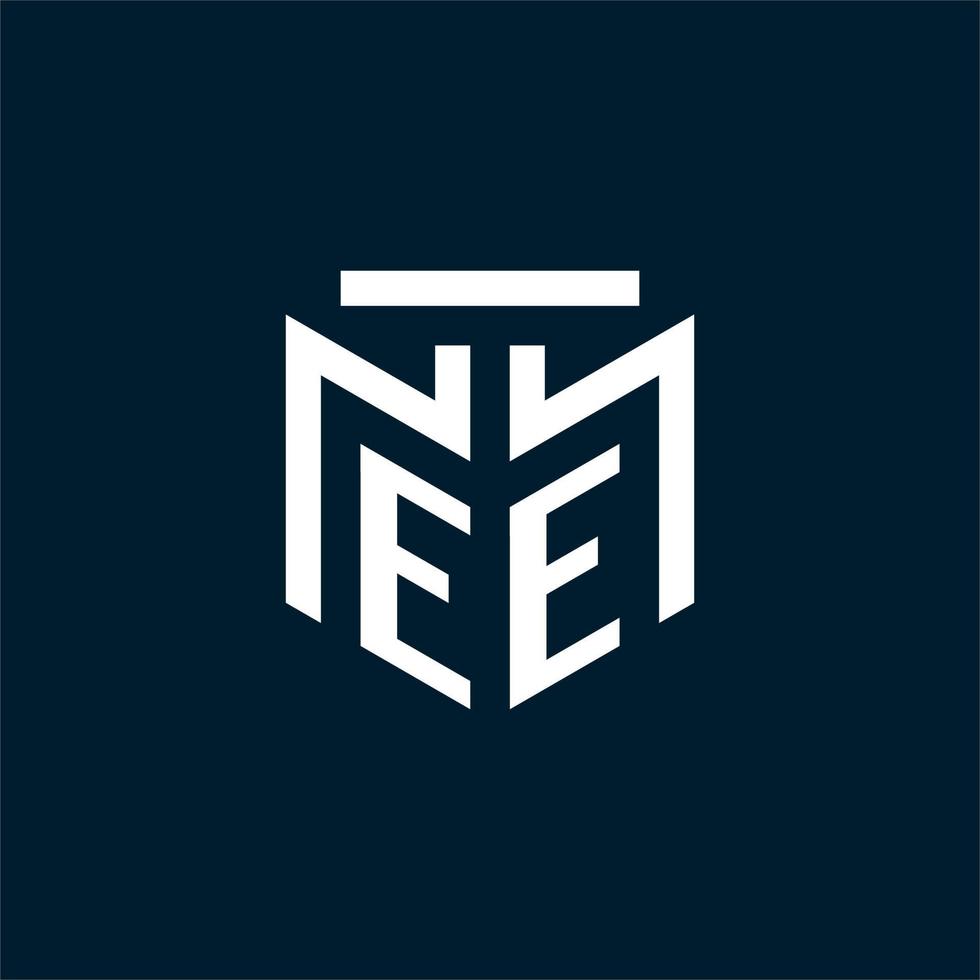 ee logotipo inicial do monograma com design de estilo geométrico abstrato vetor