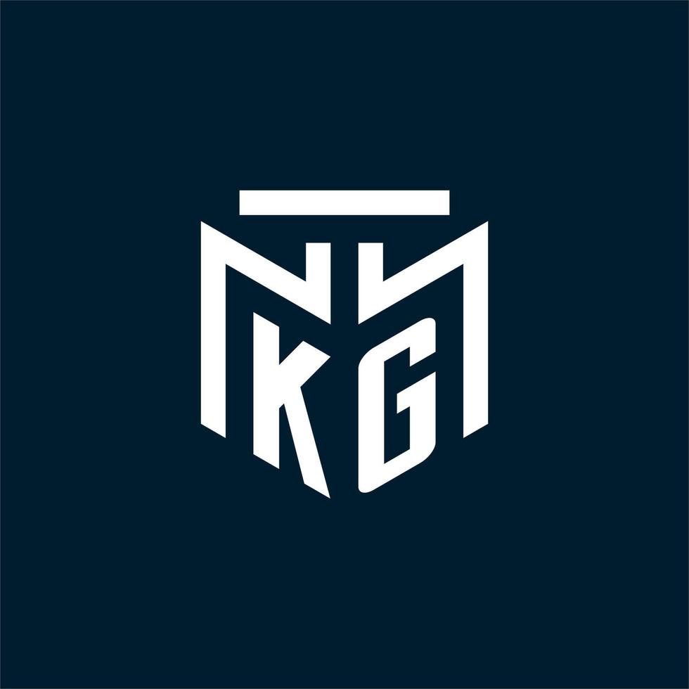 kg logotipo inicial do monograma com design de estilo geométrico abstrato vetor