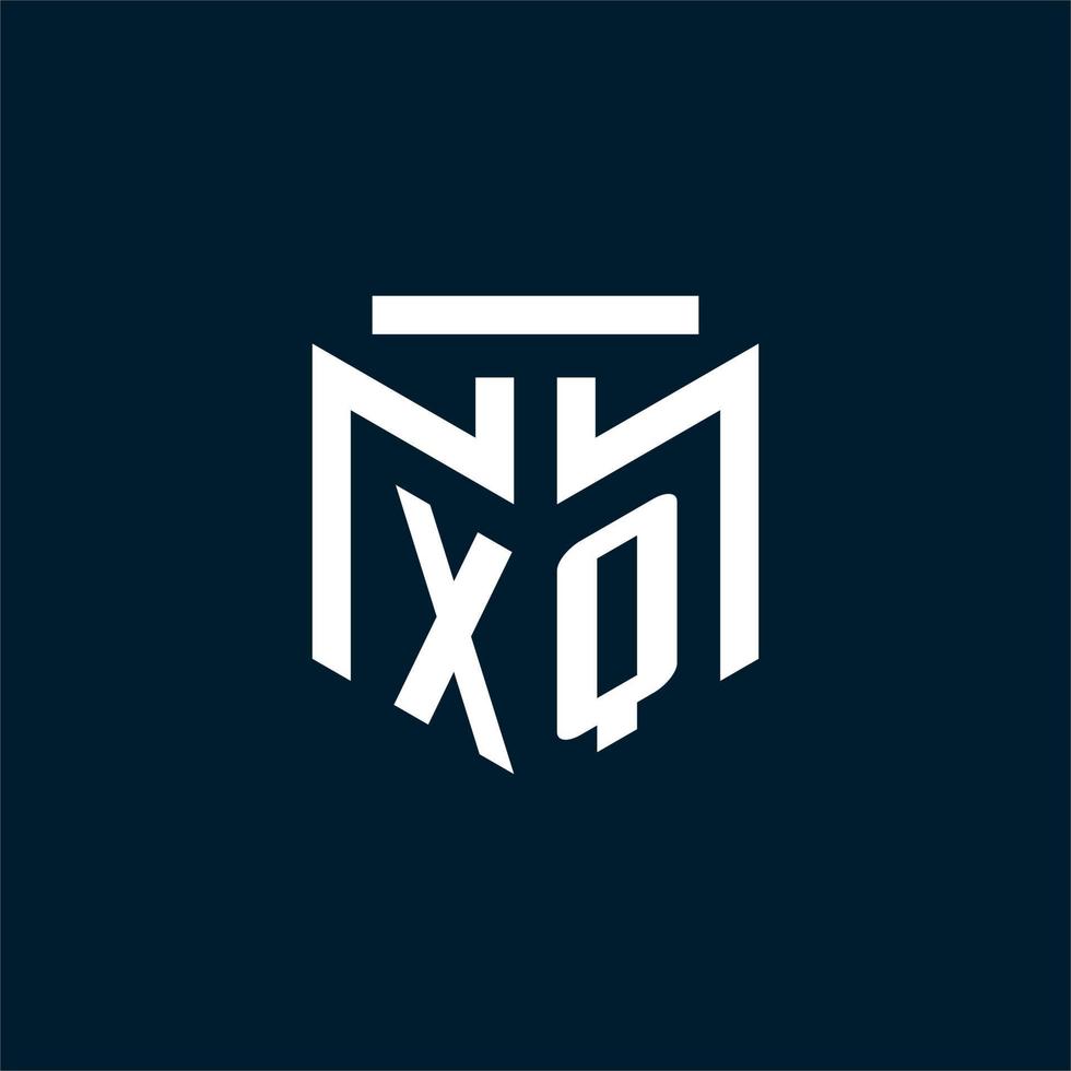 xq logotipo inicial do monograma com design de estilo geométrico abstrato vetor