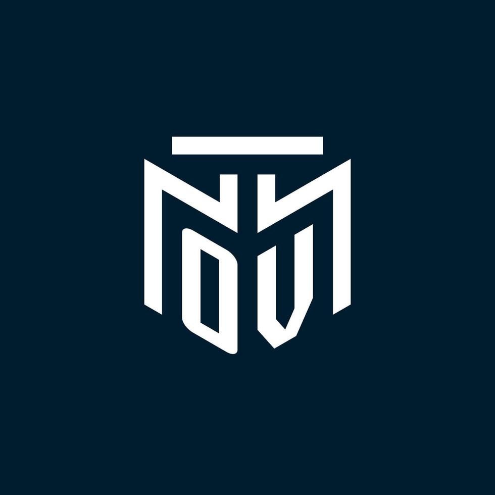 logotipo inicial do monograma ov com design de estilo geométrico abstrato vetor