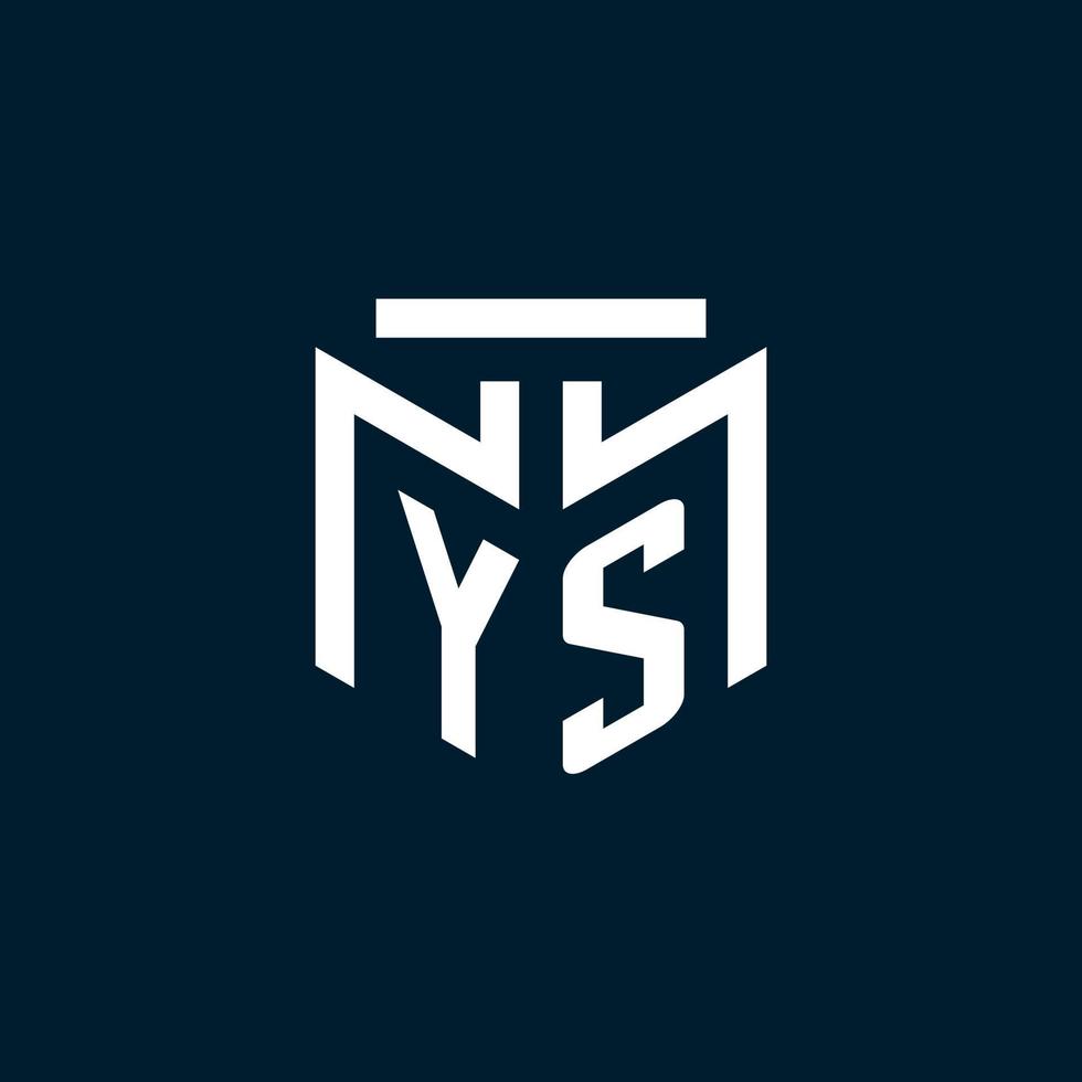 ys logotipo inicial do monograma com design de estilo geométrico abstrato vetor