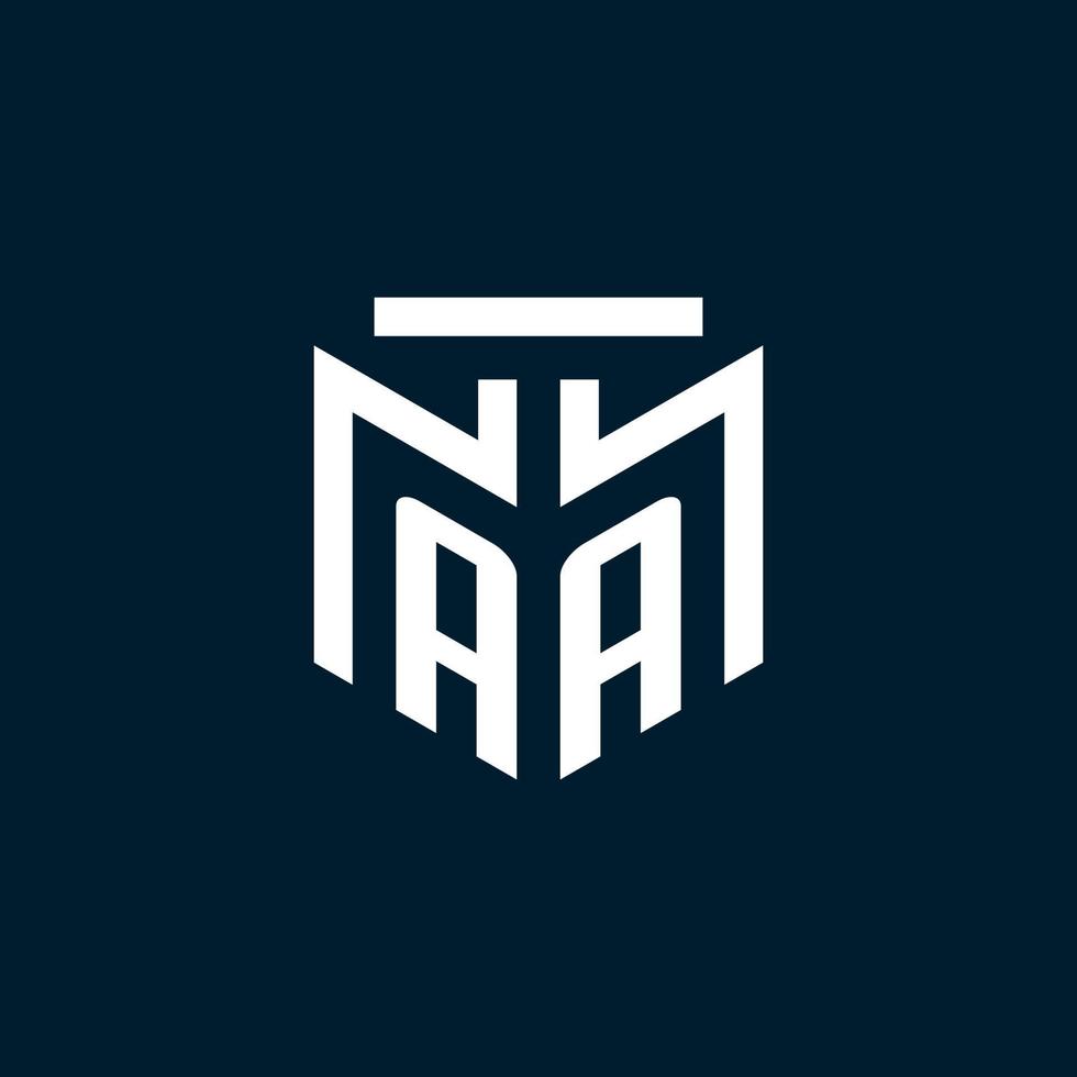 aa logotipo inicial do monograma com design de estilo geométrico abstrato vetor