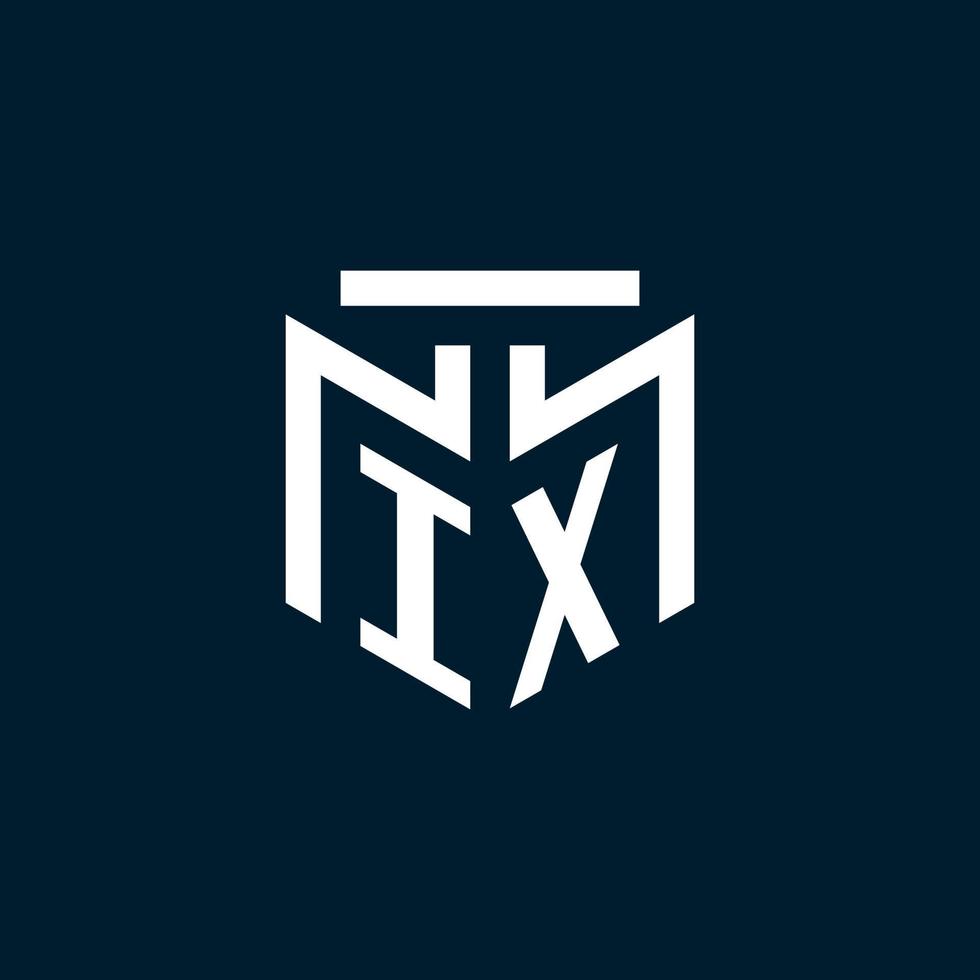 ix logotipo inicial do monograma com design de estilo geométrico abstrato vetor