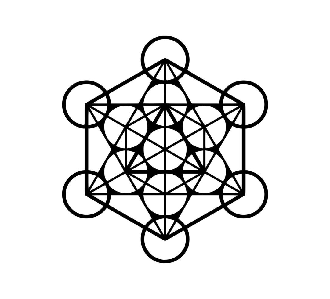 cubo de metatron geometria sagrada vetor