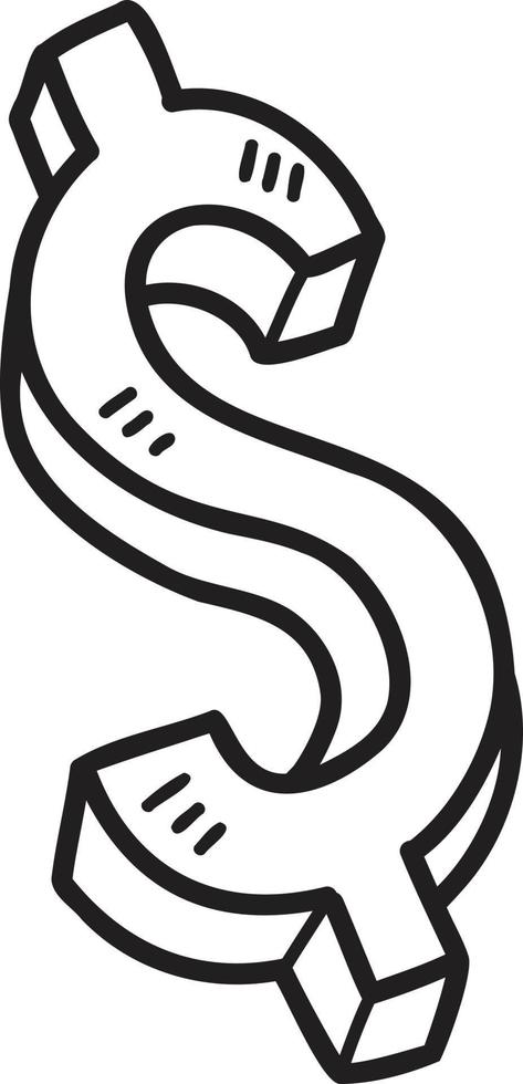 ilustração de símbolo de dinheiro desenhado à mão vetor
