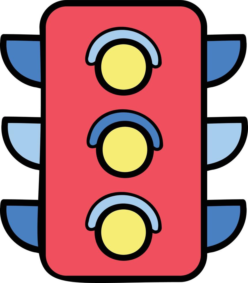ilustração de semáforo desenhada à mão vetor