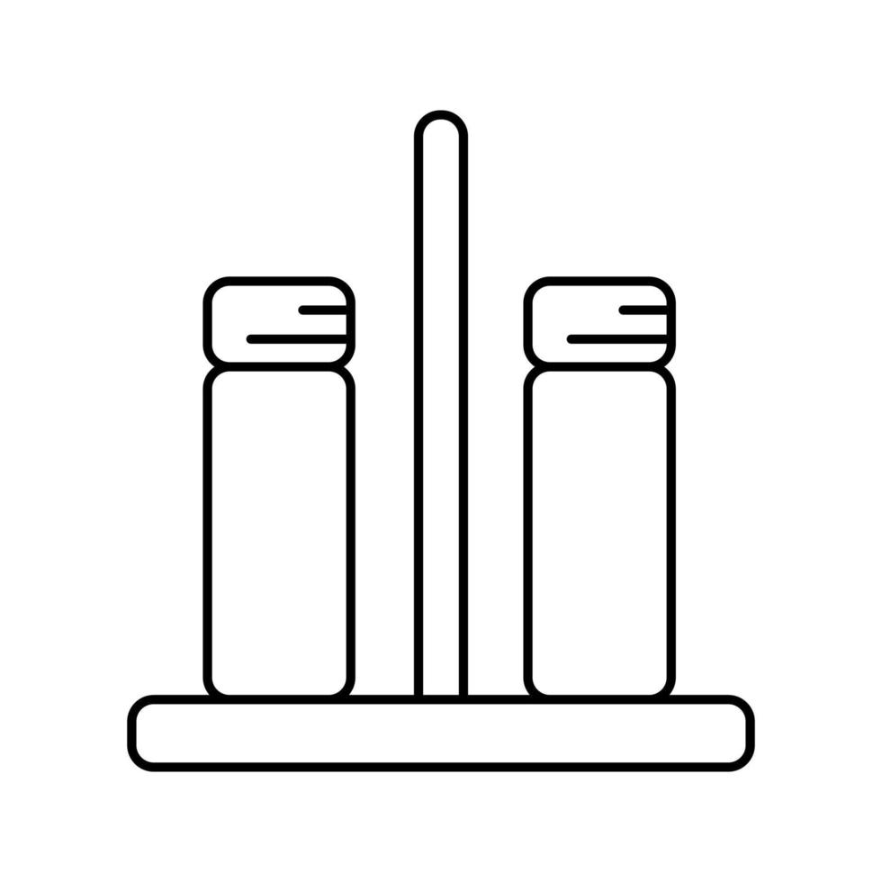 conjunto de cozinha ilustração vetorial de ícone de linha de sal e pimenta vetor
