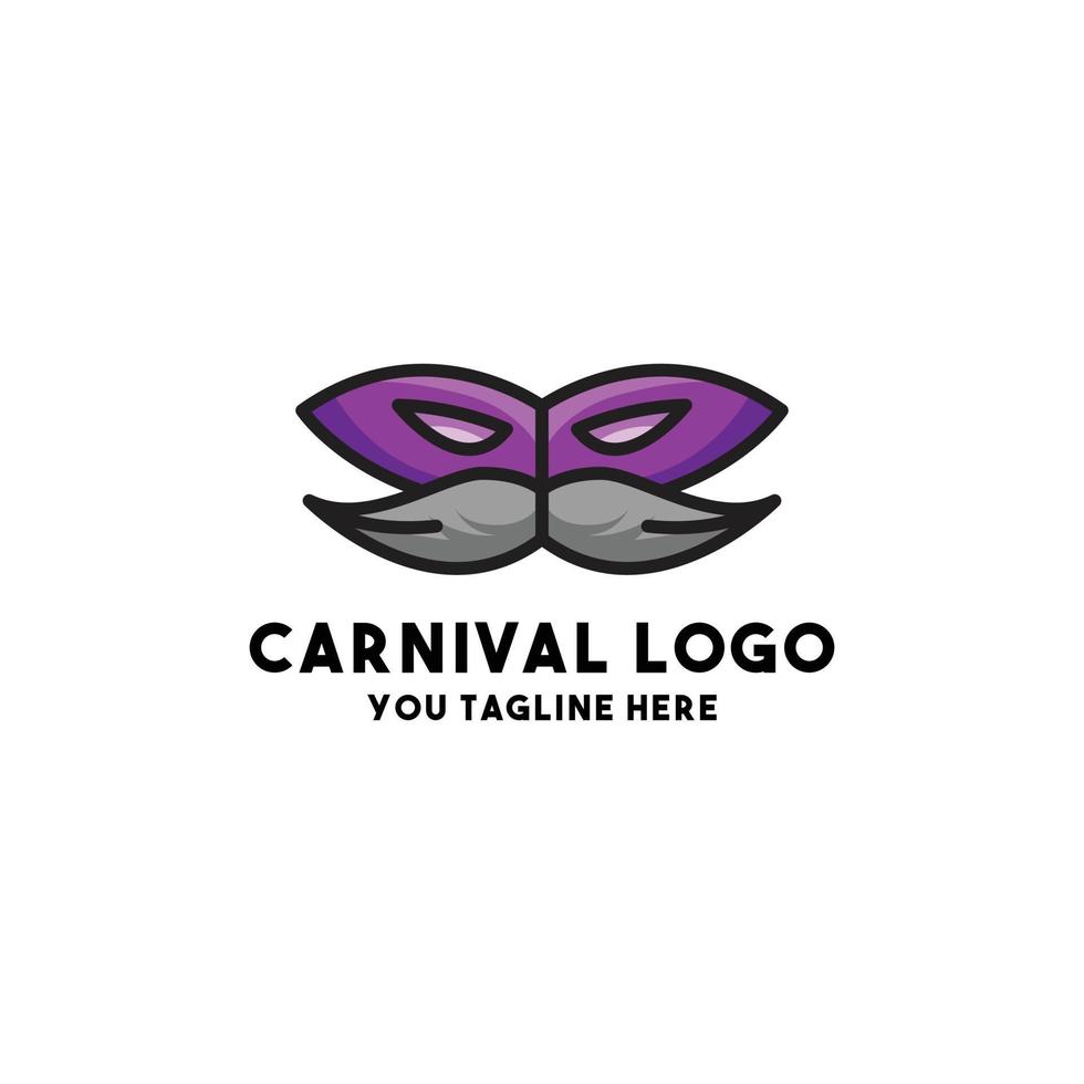 design de conceito de logotipo de carnaval moderno vetor