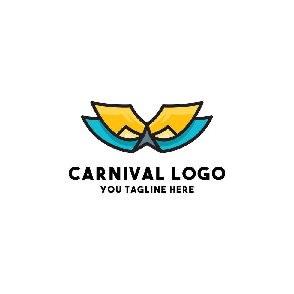 design de conceito de logotipo de carnaval moderno vetor