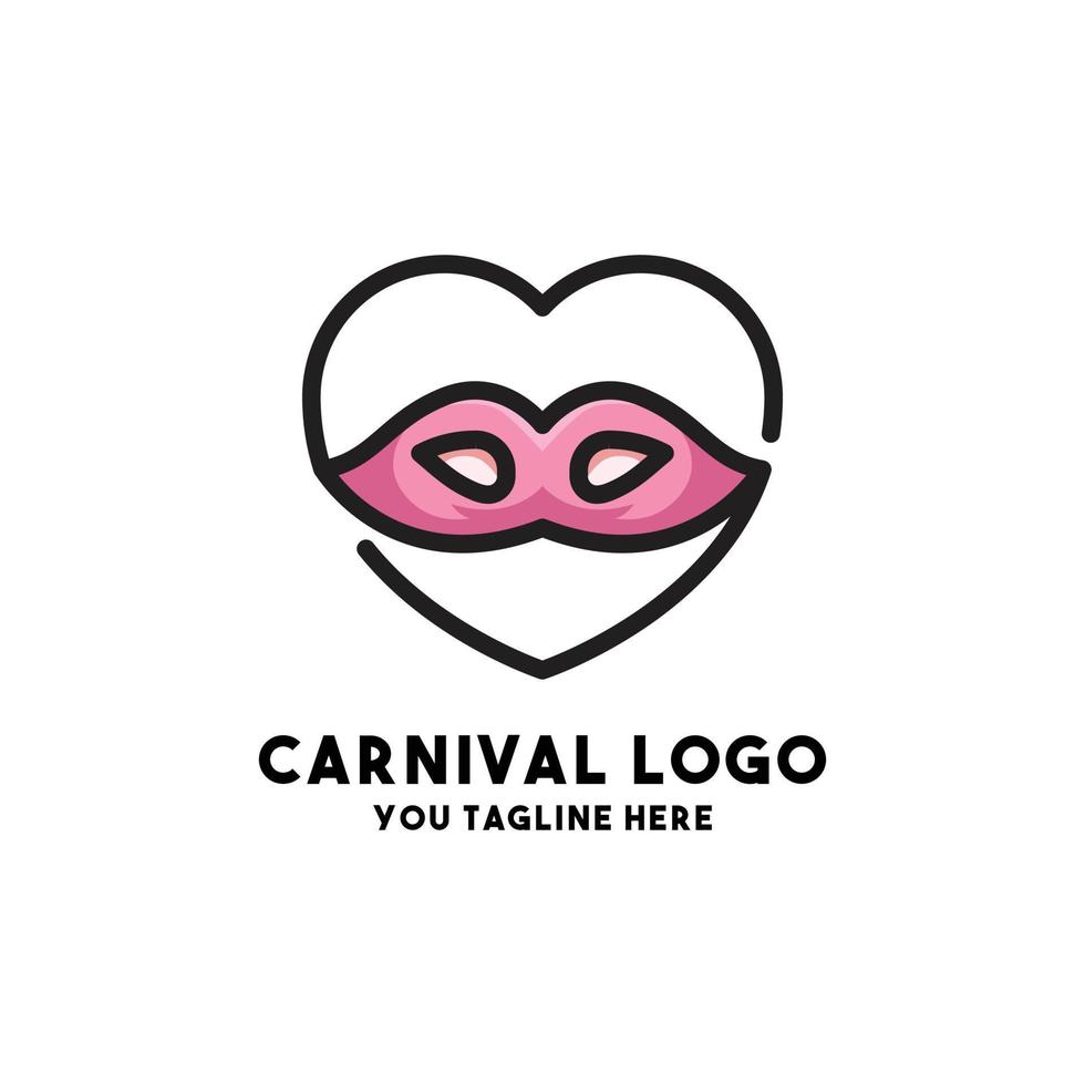 design de conceito de logotipo de carnaval moderno vetor