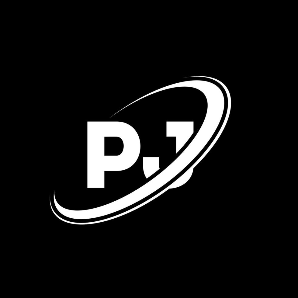design de logotipo de carta pj pj. letra inicial pj ligado círculo monograma maiúsculo logotipo vermelho e azul. logotipo pj, design pj. pj, pj vetor