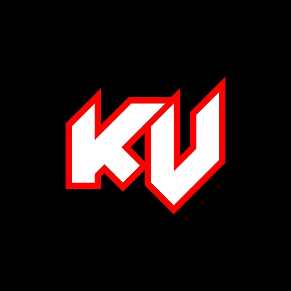 design de logotipo kv, design inicial de letra kv com estilo de ficção científica. kv logotipo para jogo, esport, tecnologia, digital, comunidade ou negócios. fonte de alfabeto itálico moderno kv sport. fontes de estilo urbano de tipografia. vetor