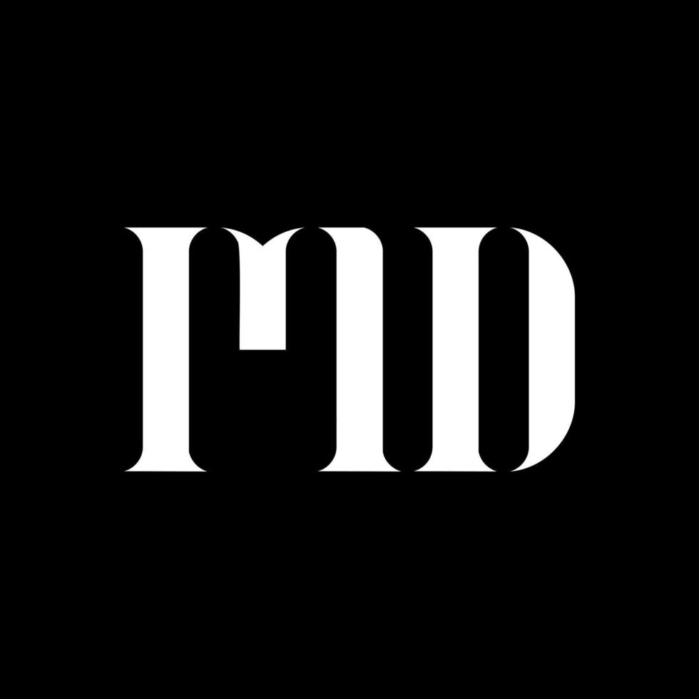 design de logotipo de letra md md. letra inicial md monograma maiúsculo logotipo cor branca. logotipo md, design md. MD, MD vetor