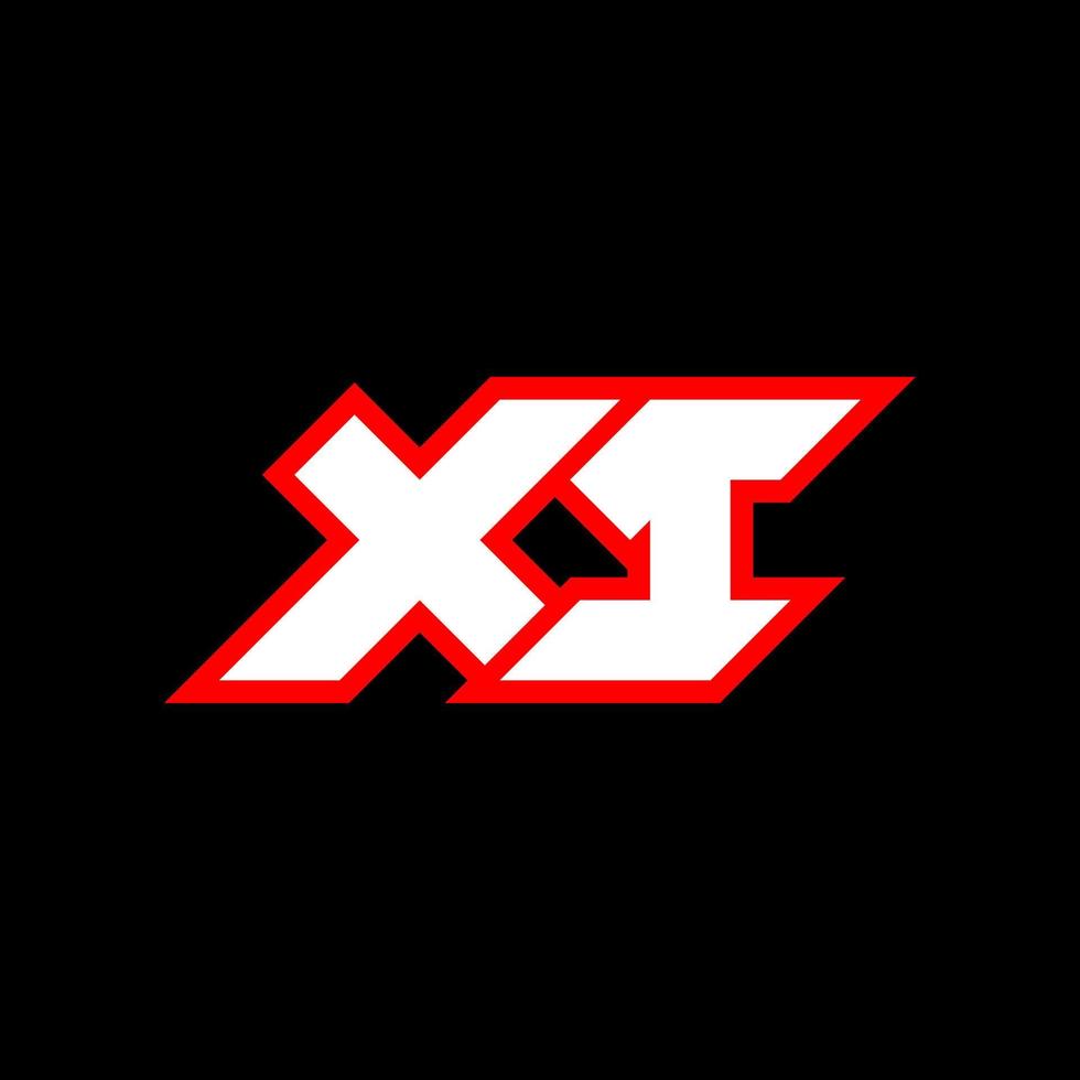 xi design de logotipo, design de letra inicial xi com estilo sci-fi. xi logotipo para jogo, esport, tecnologia, digital, comunidade ou negócios. fonte do alfabeto itálico moderno do esporte xi. fontes de estilo urbano de tipografia. vetor