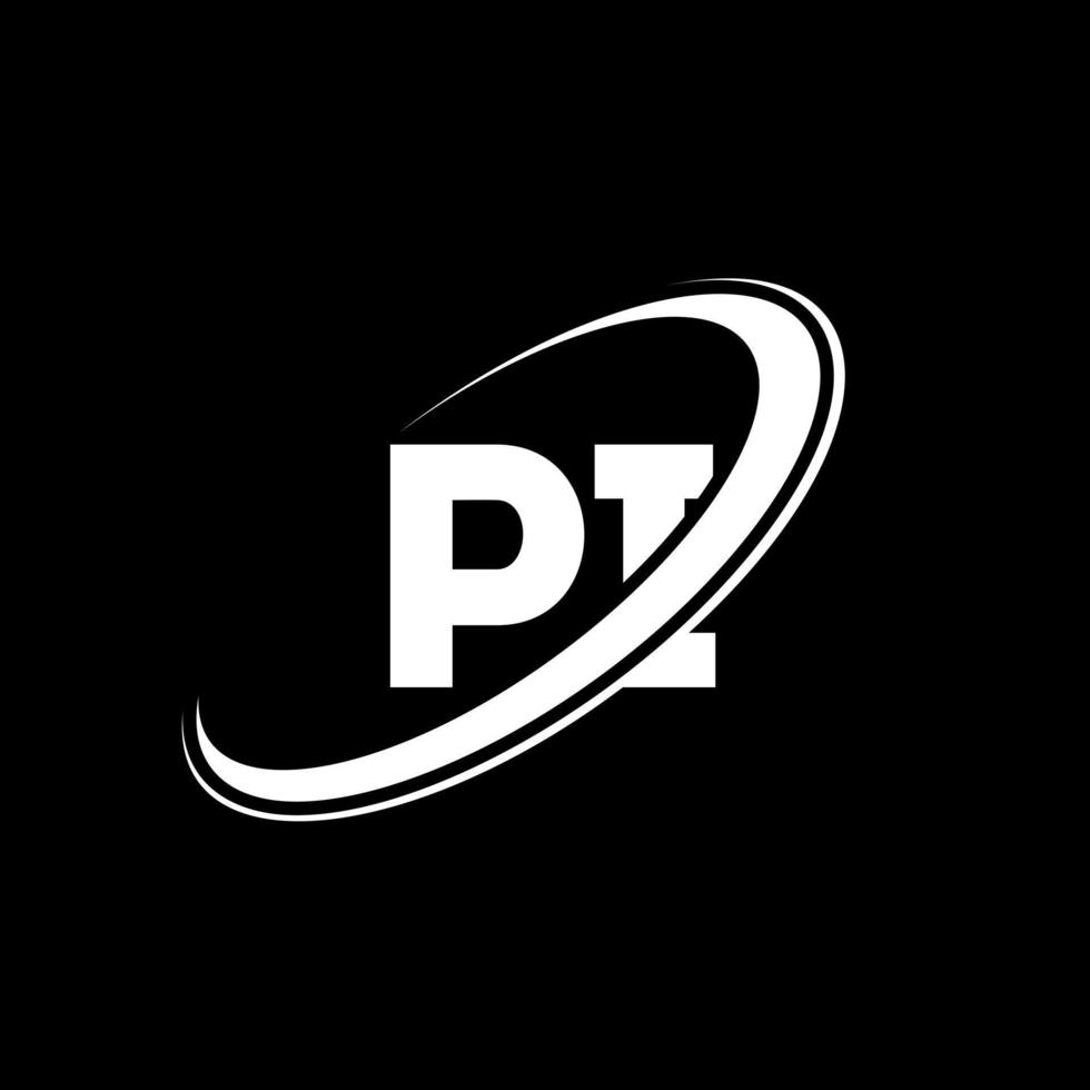 design de logotipo de letra pi pi. letra inicial pi ligado círculo monograma maiúsculo logotipo vermelho e azul. logotipo pi, design pi. pi, pi vetor