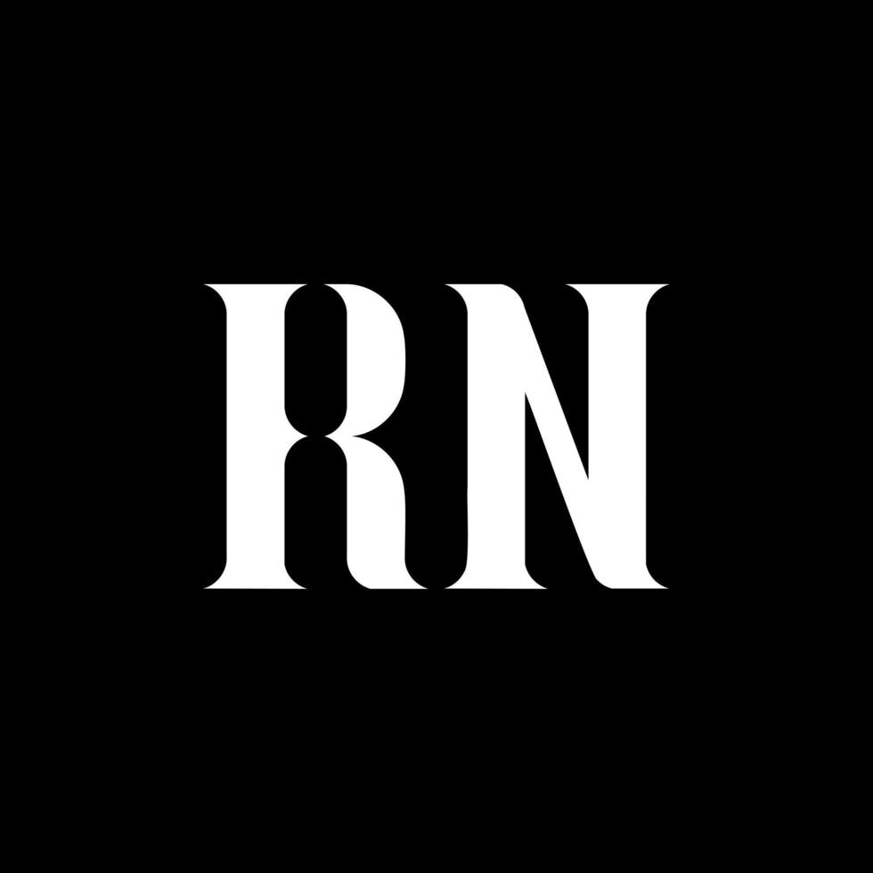 rn rn design de logotipo de carta. letra inicial rn maiúsculo logotipo monograma cor branca. rn logotipo, design rn. rs, rs vetor