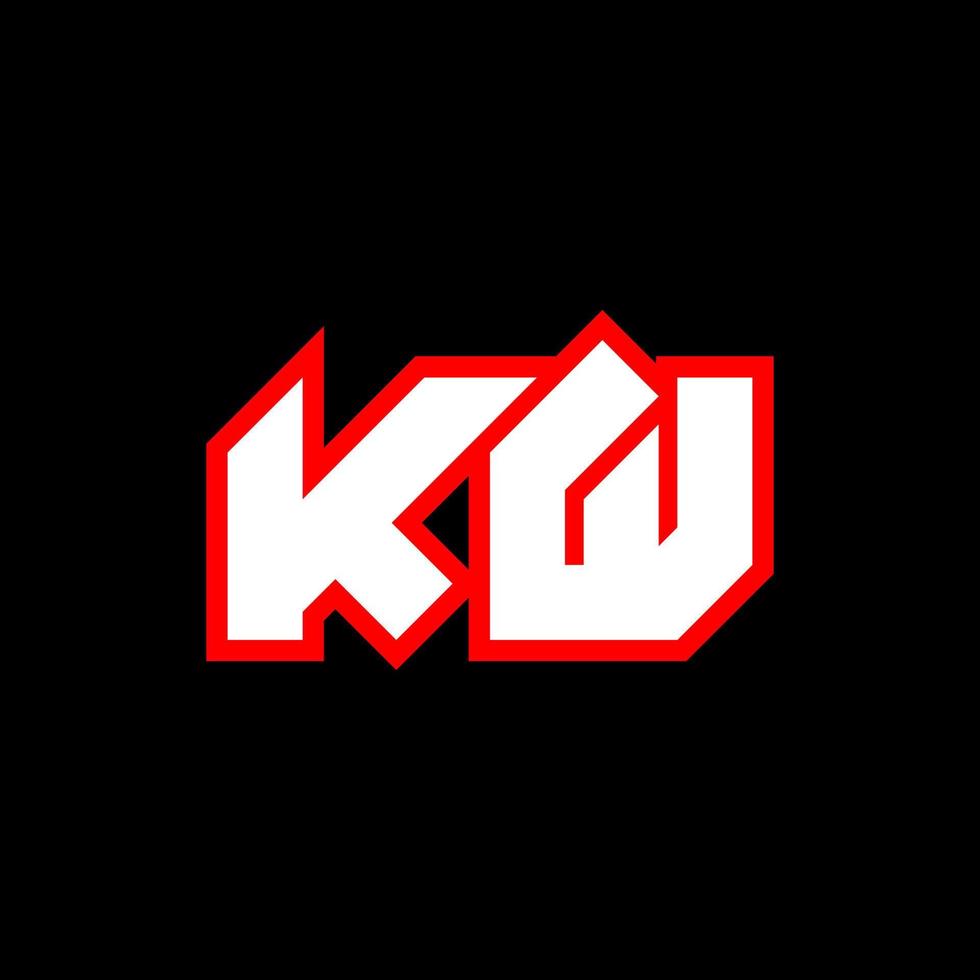 design de logotipo kw, design inicial de letra kw com estilo de ficção científica. kw logotipo para jogo, esport, tecnologia, digital, comunidade ou negócios. fonte do alfabeto itálico moderno do esporte kw. fontes de estilo urbano de tipografia. vetor