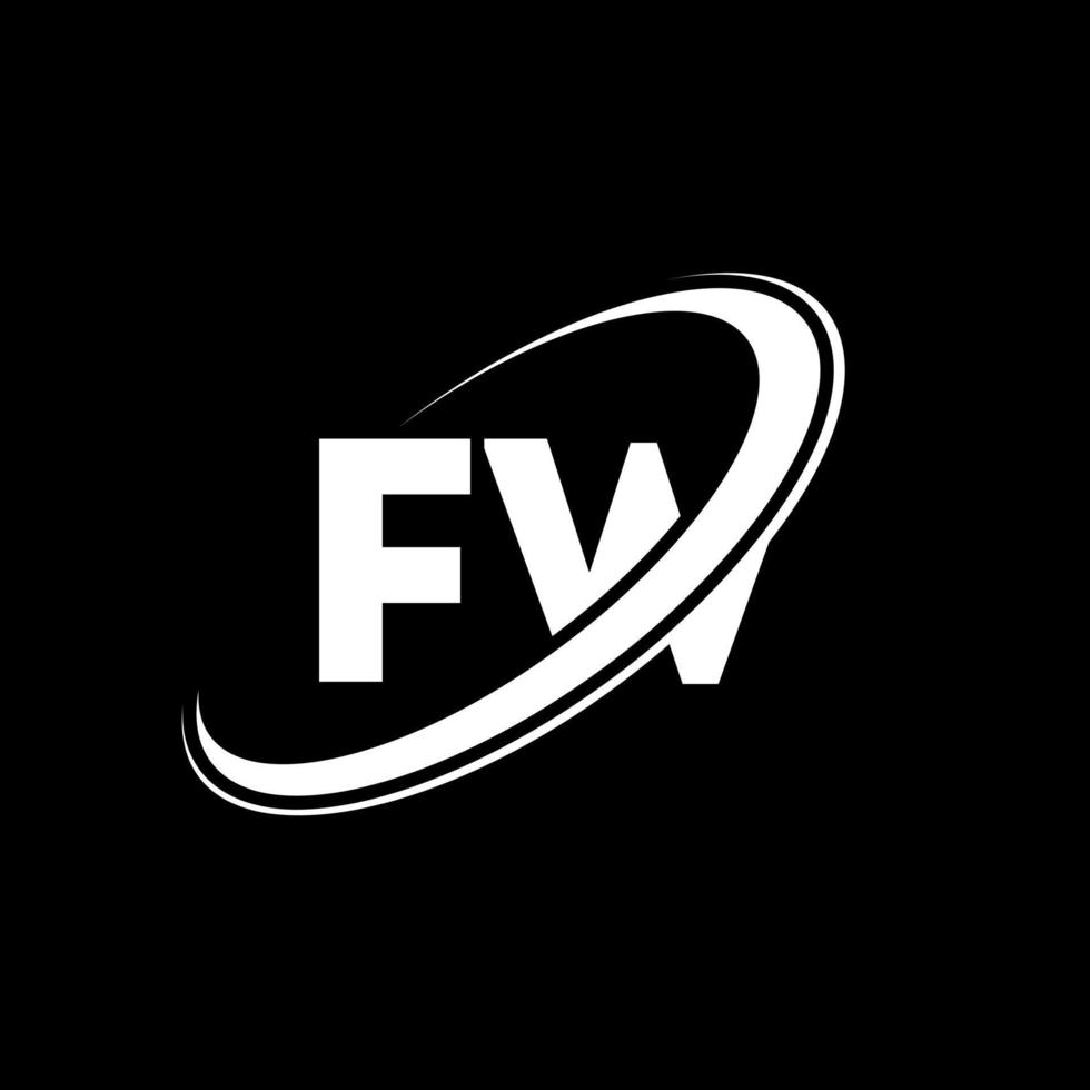 design de logotipo de letra fw fw. letra inicial fw círculo ligado logotipo monograma maiúsculo vermelho e azul. logotipo fw, design fw. fw, fw vetor