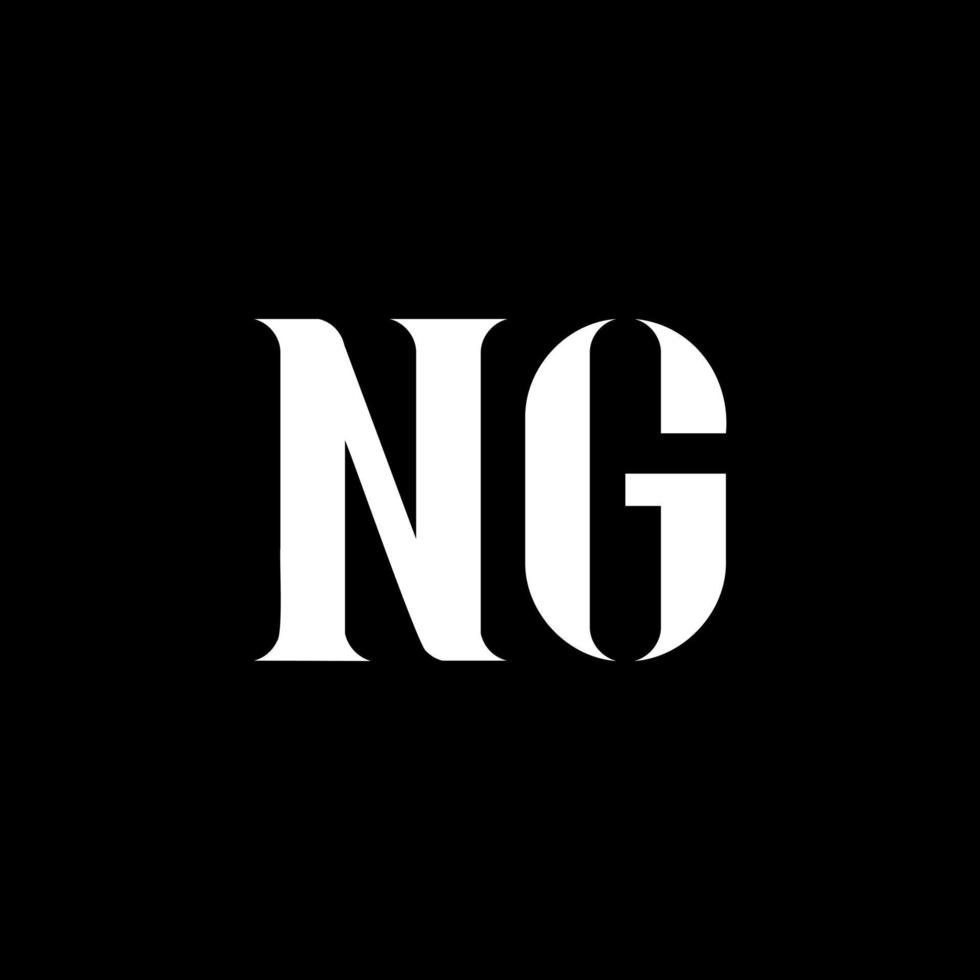 ng ng design de logotipo de carta. letra inicial do logotipo do monograma maiúsculo cor branca. ng logotipo, ng design. ng, ng vetor