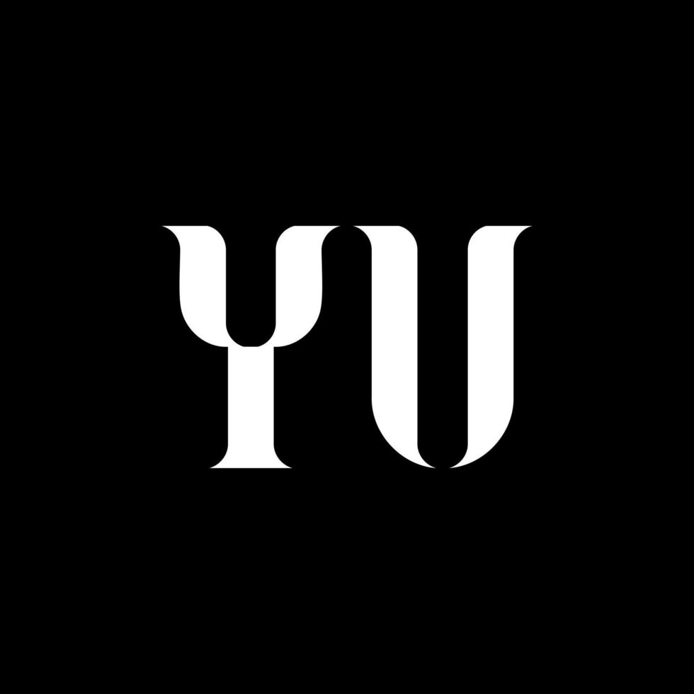 design de logotipo de letra yu yu. letra inicial yu monograma maiúsculo logotipo cor branca. seu logotipo, seu design. você, você vetor