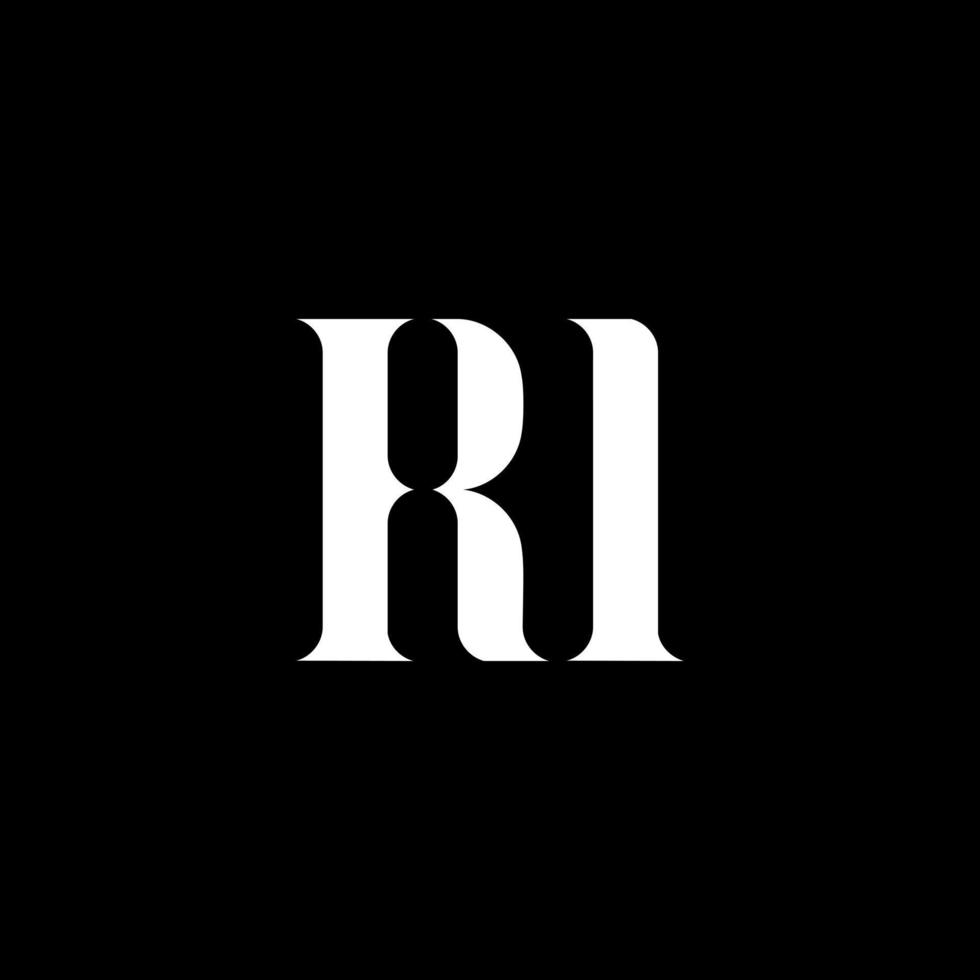 design de logotipo de letra ri ri. letra inicial ri monograma maiúsculo logotipo cor branca. ri logotipo, ri design. ri, ri vetor