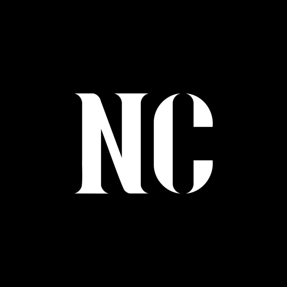 design de logotipo de carta nc nc. letra inicial nc monograma maiúsculo logotipo cor branca. nc logotipo, nc design. nc, nc vetor