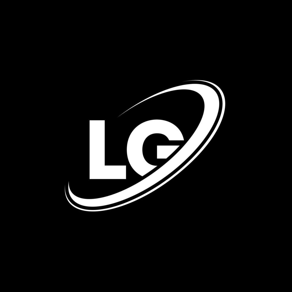 lg design de logotipo de letra lg. letra inicial lg círculo ligado logotipo monograma maiúsculo vermelho e azul. logotipo lg, design lg. lg, lg vetor