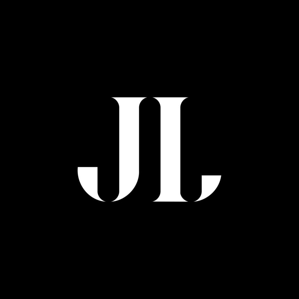 design de logotipo de letra jl jl. letra inicial jl monograma maiúsculo logotipo cor branca. vetor