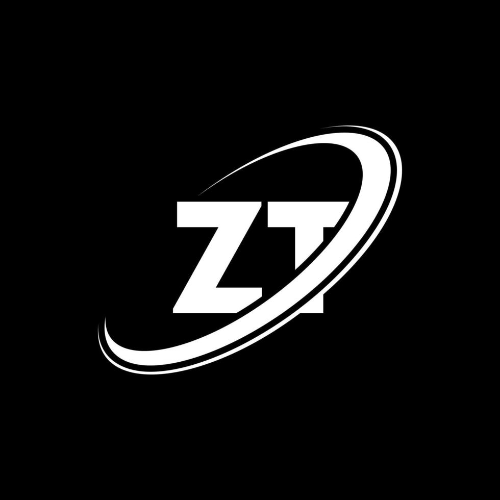 design de logotipo de letra zt zt. letra inicial zt círculo ligado logotipo monograma maiúsculo vermelho e azul. zt logotipo, zt design. zt, zt vetor