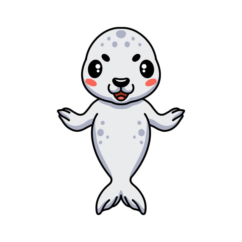desenho de foca bonitinha levantando a mão vetor