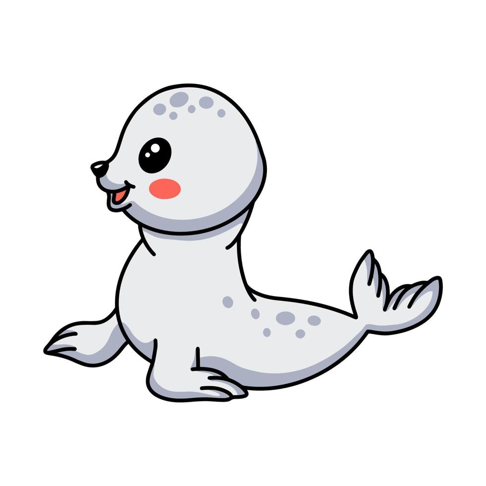 desenho de foca branca bonitinha vetor