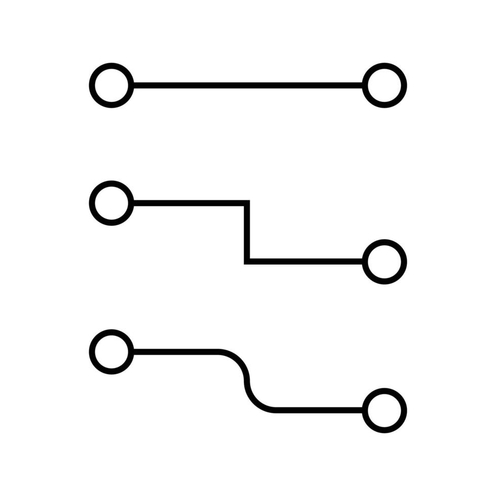 ícones de circuitos isolados no fundo branco vetor