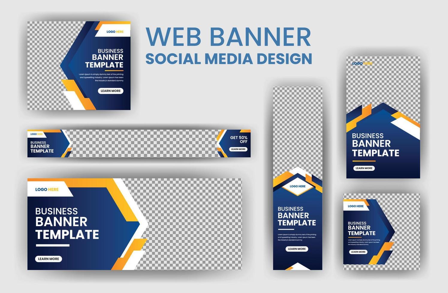 design de pacote de modelo de web de banner de negócios, banner de anúncios de capa de mídia social, panfleto, cartão de convite vetor