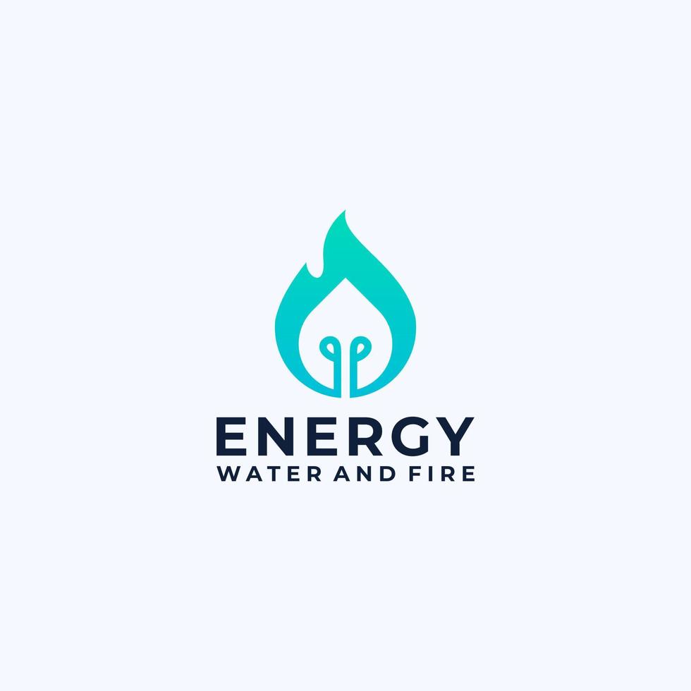 ícone de logotipo de energia de água e fogo vetor