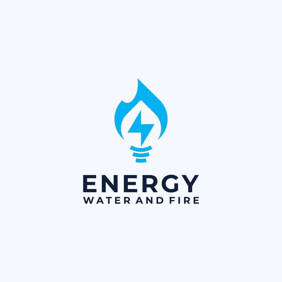 ícone de logotipo de energia de água e fogo vetor