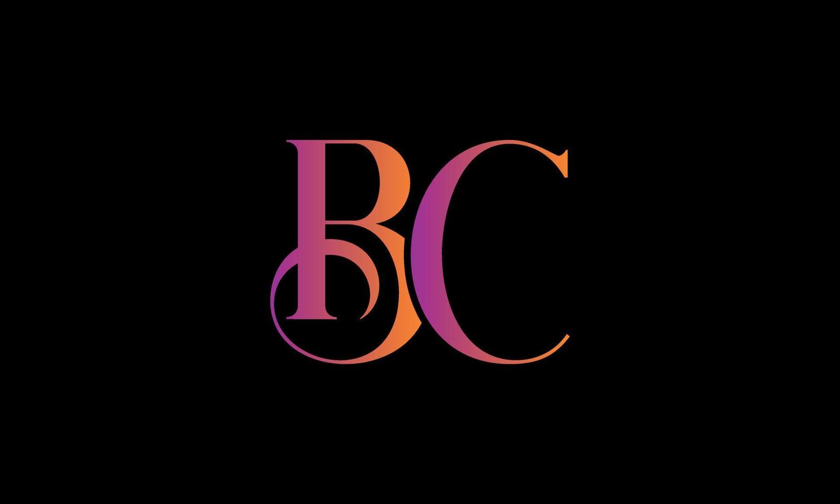 letra inicial bc logotipo. modelo de vetor profissional de design de logotipo de carta de ações bc.