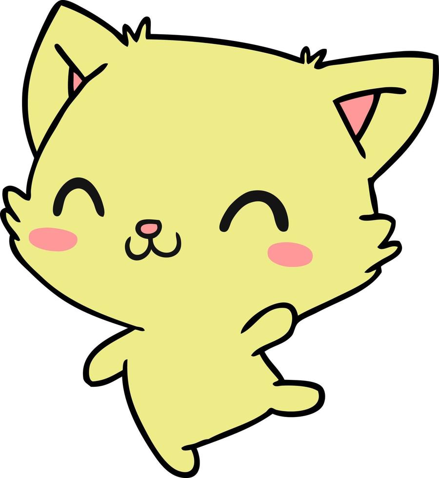 desenho de gato kawaii fofo vetor