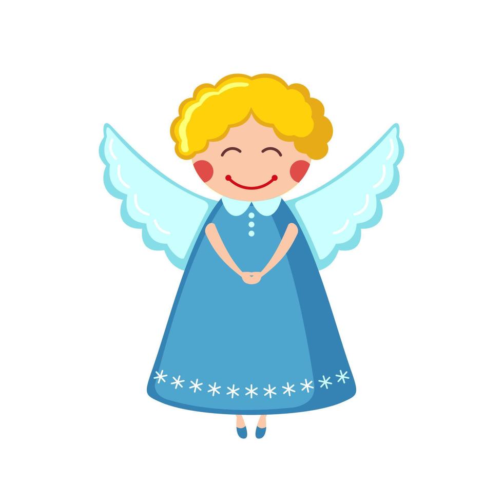 ícone de anjo fofo em estilo simples, isolado no fundo branco. ilustração vetorial. vetor