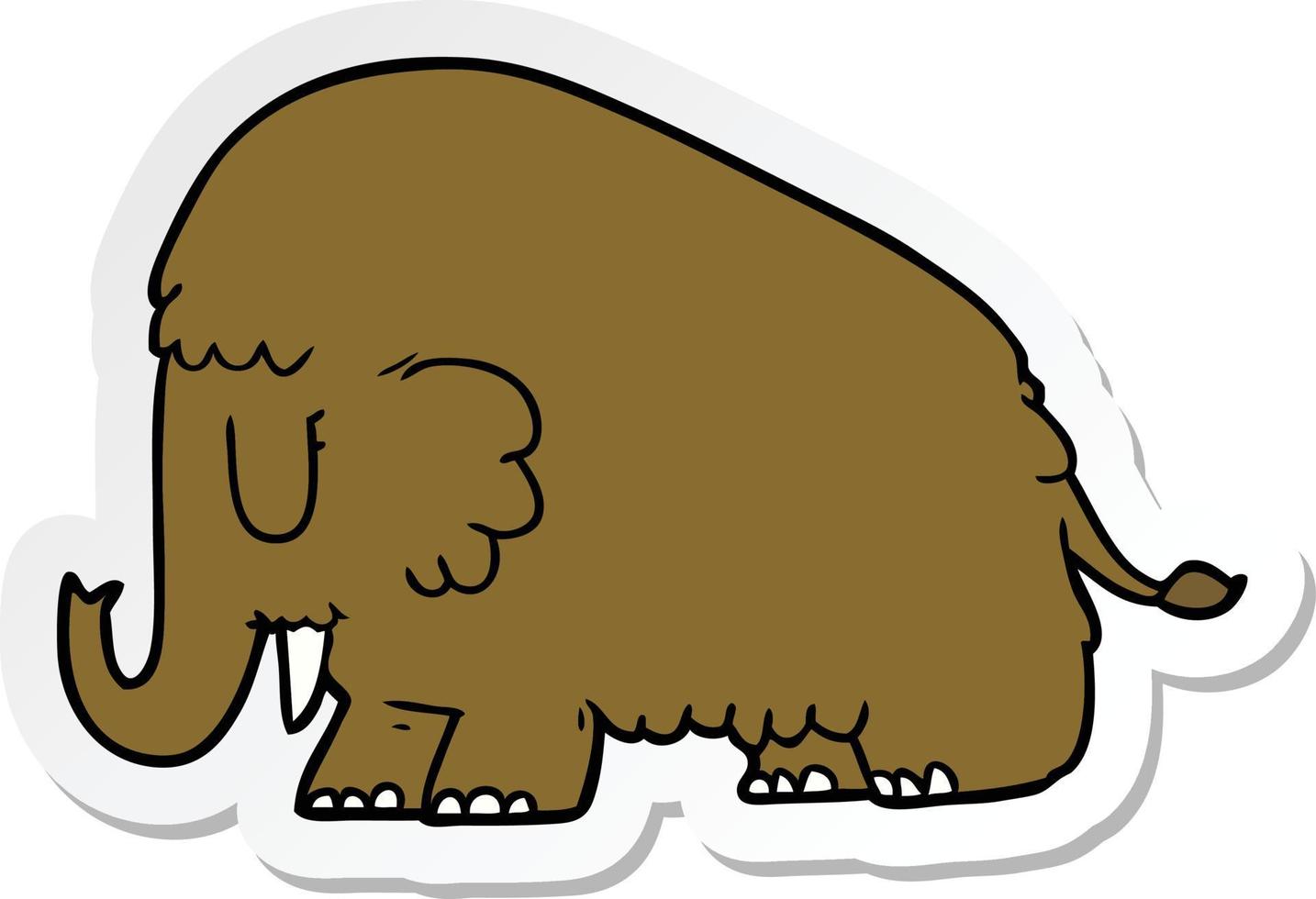 adesivo de um mamute de desenho animado vetor