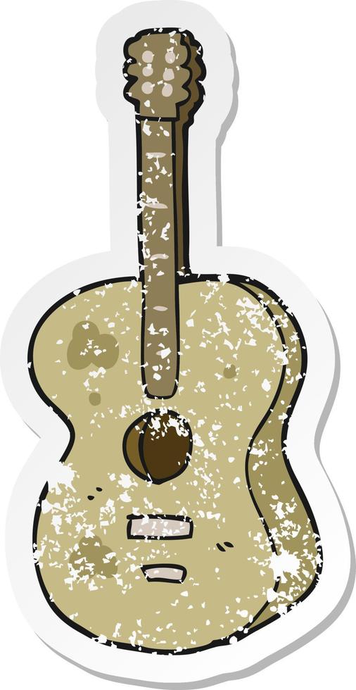 vinheta angustiada de uma guitarra de desenho animado vetor
